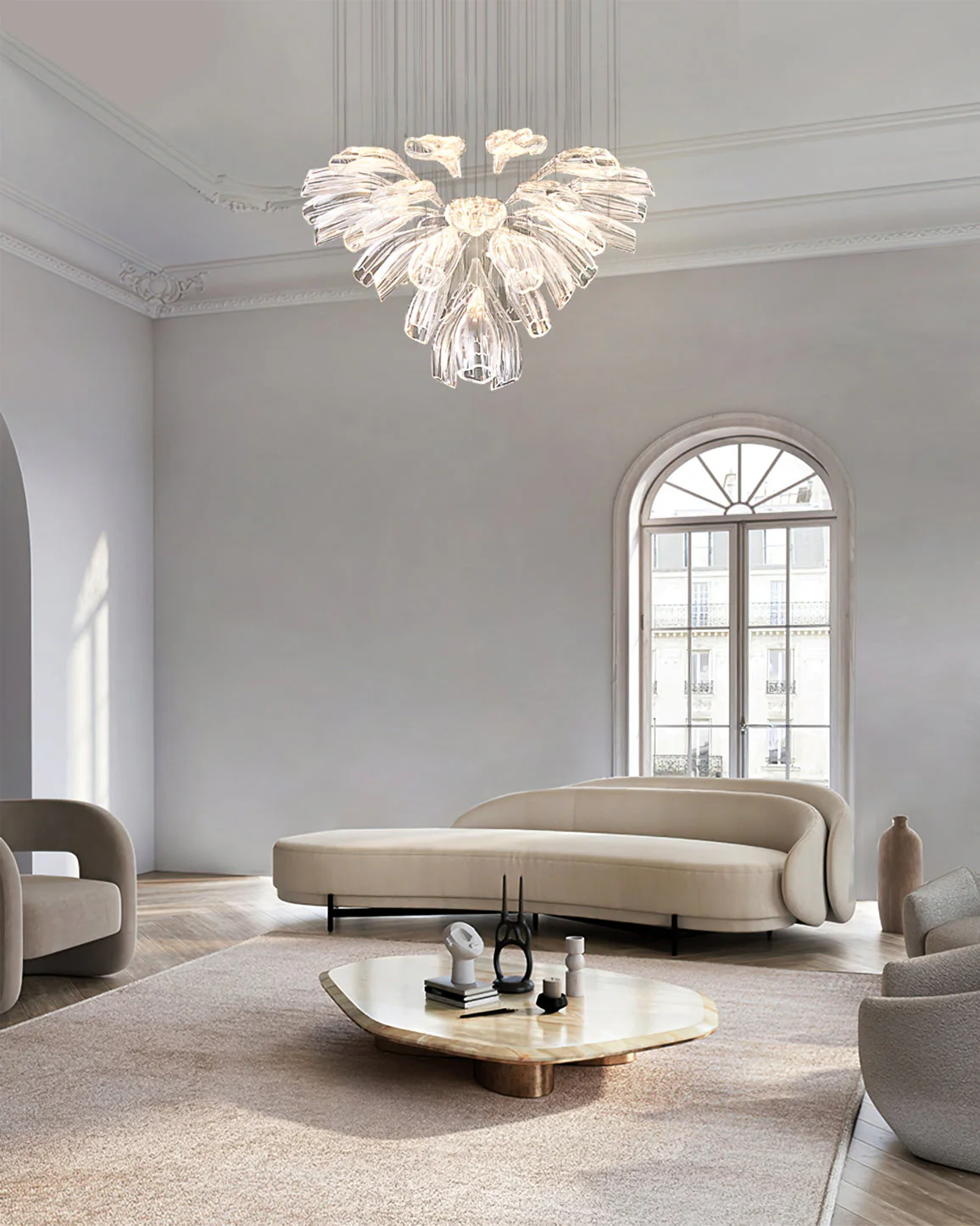 Glass Lotus Chandelier - Image 22