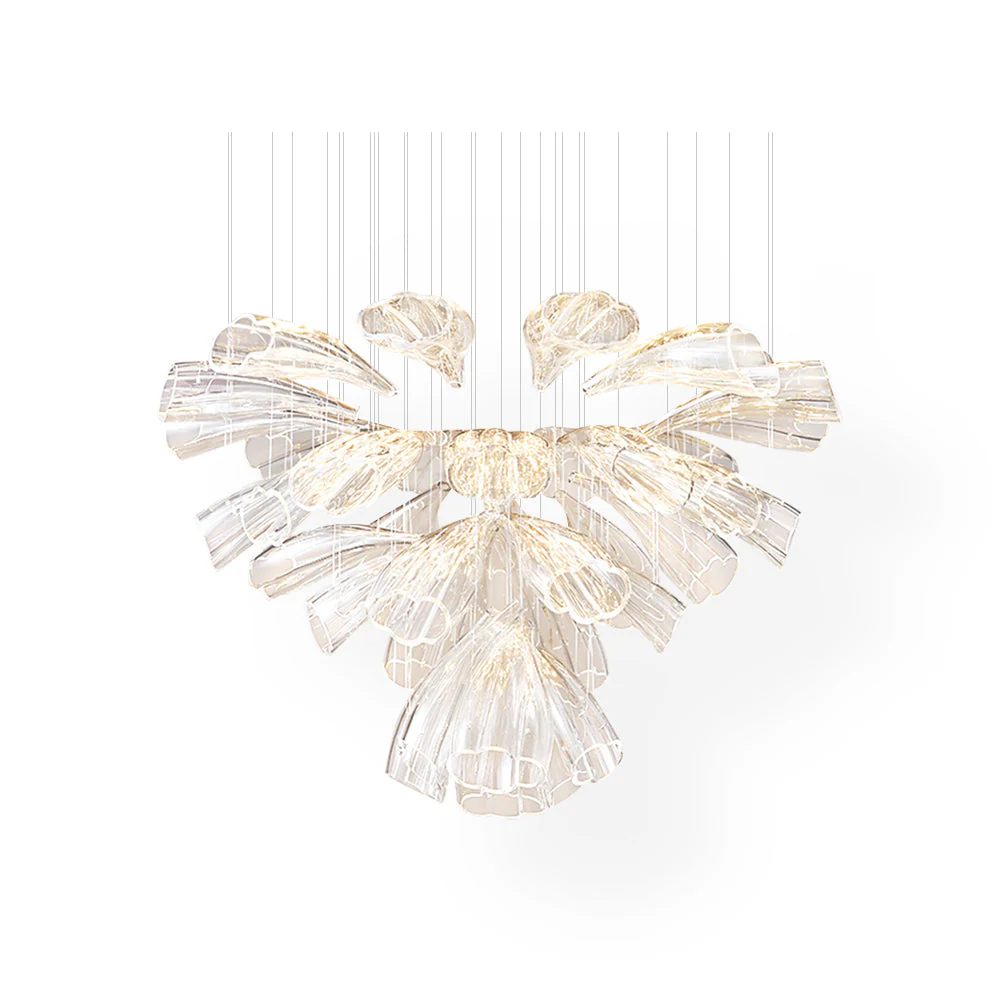 Glass Lotus Chandelier - Image 36