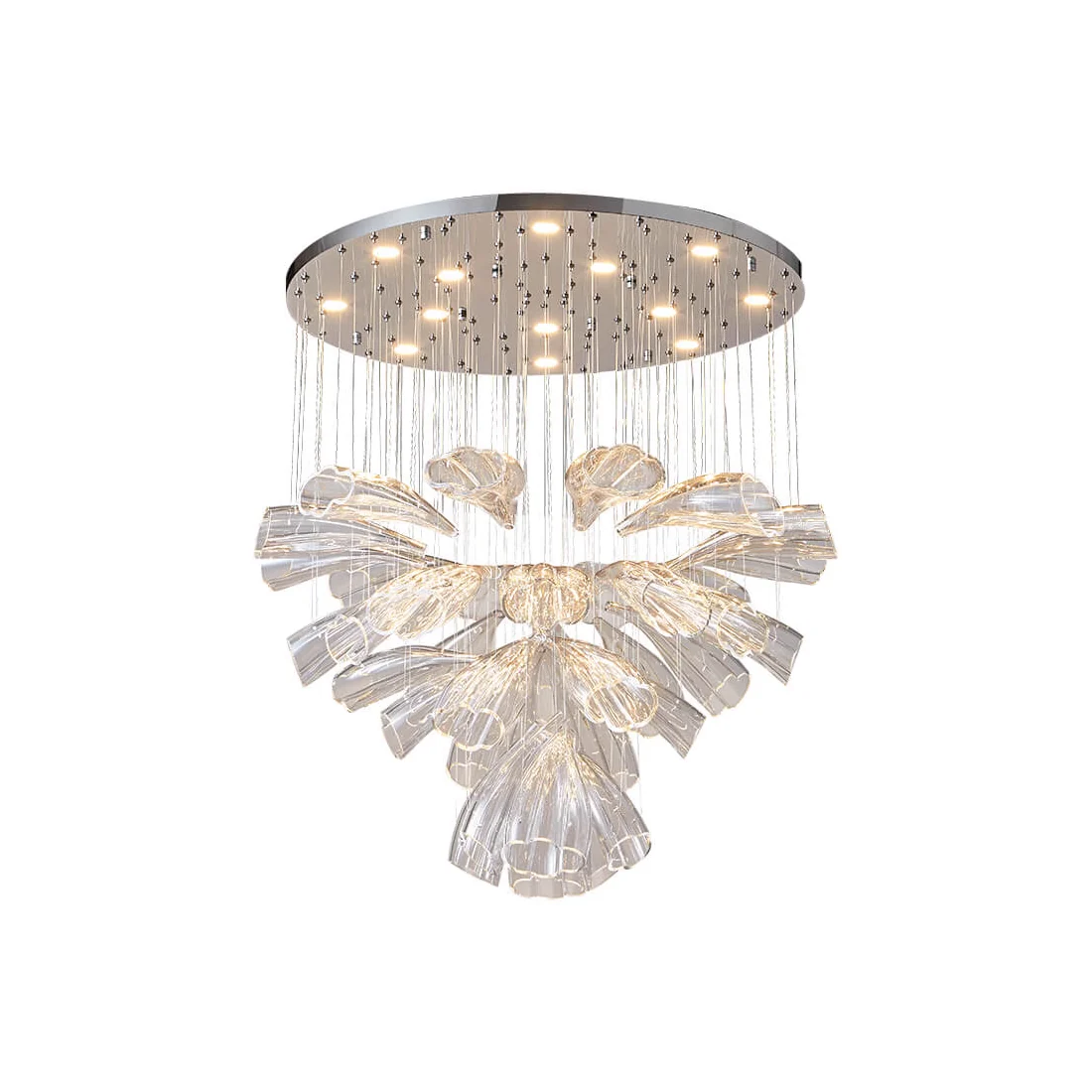 Glass Lotus Chandelier - Image 4