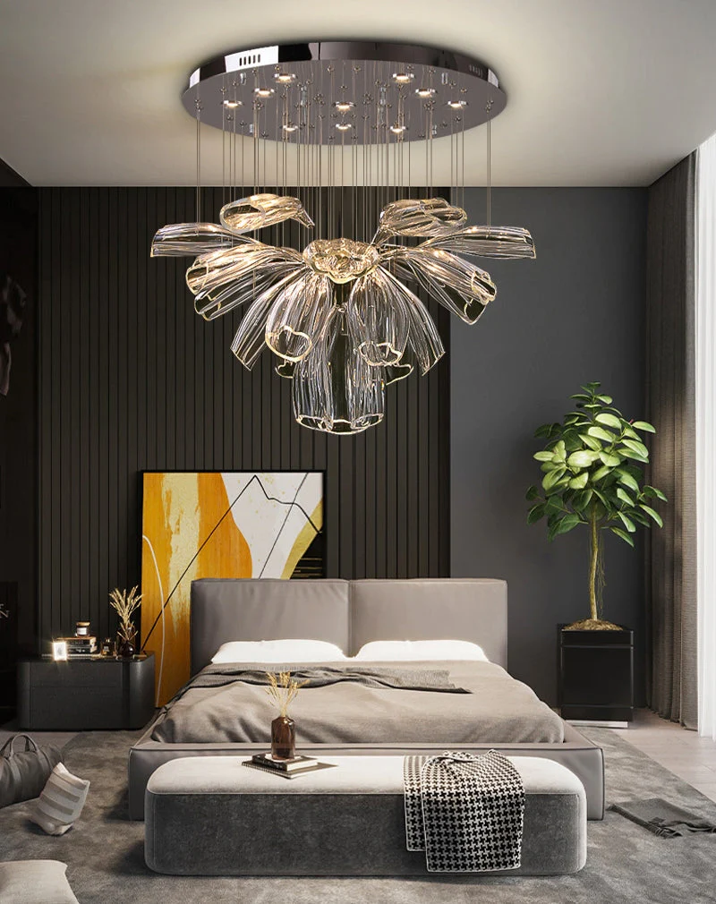 Glass Lotus Chandelier - Image 7