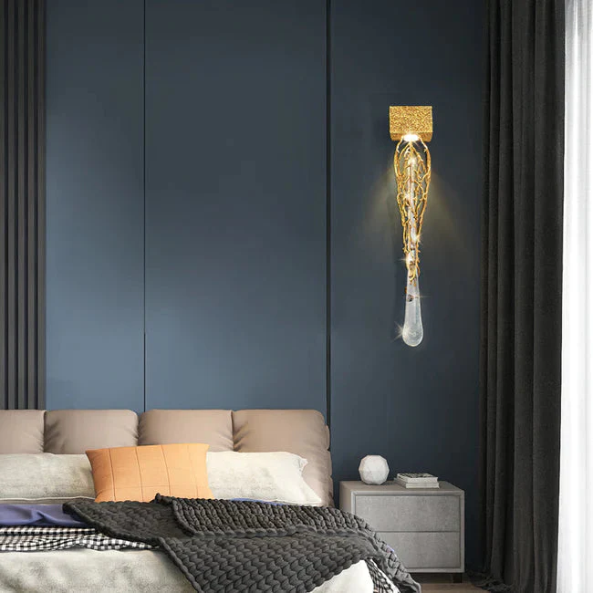 Modern Branch Crystal Wall Sconce For Bedroom - Image 4