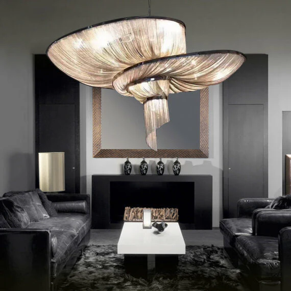 Modern Chain Tassel Pendant Chandelier - Image 2