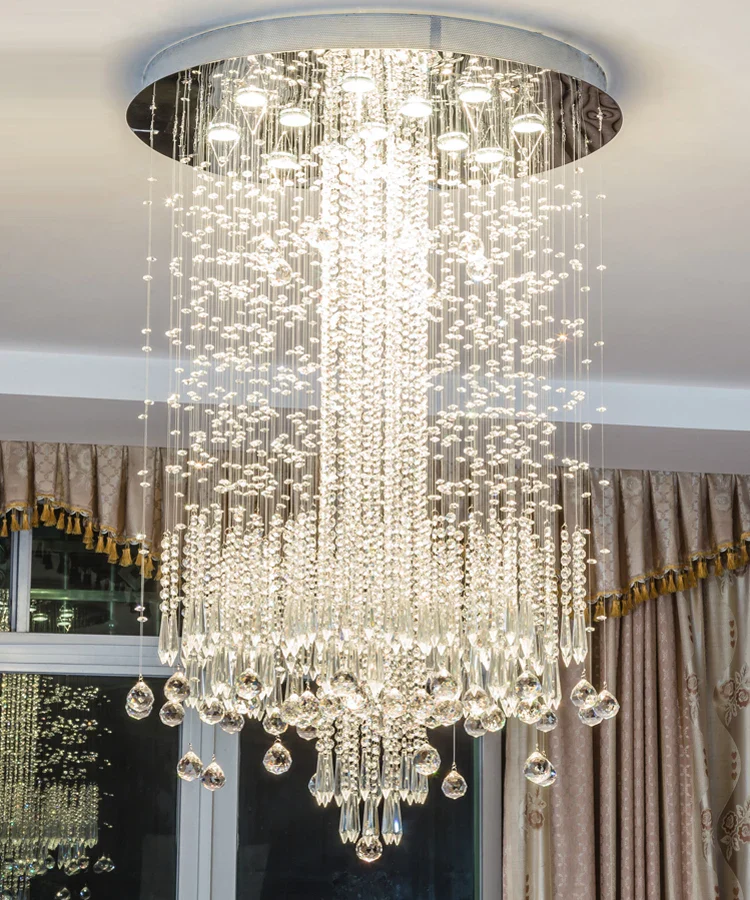 Modern Chandelier lighting low ceiling beads chain luxury lighting k9 crystal chandelier for hotel ETL82103 - Image 4