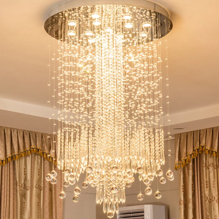 Modern Chandelier lighting low ceiling beads chain luxury lighting k9 crystal chandelier for hotel ETL82103 - Image 5