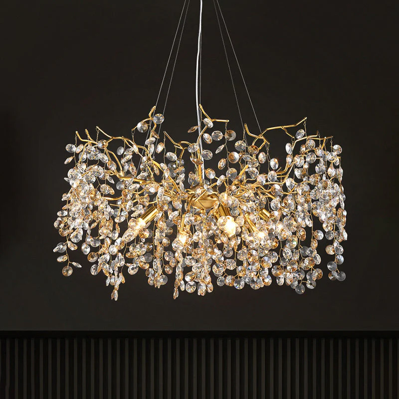 Modern Crystal Branch Chandelier for Foyer Entryway 31.5" D - Image 2