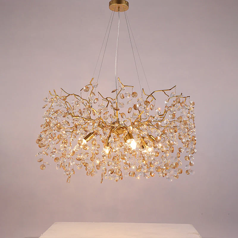 Modern Crystal Branch Chandelier for Foyer Entryway 31.5" D - Image 4
