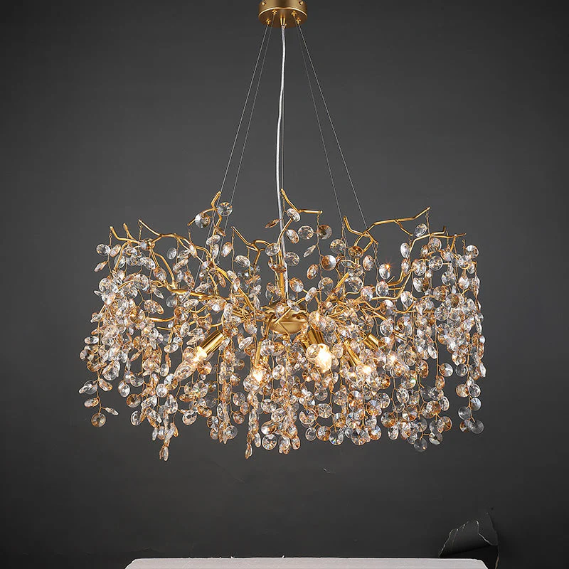 Modern Crystal Branch Chandelier for Foyer Entryway 31.5" D - Image 7