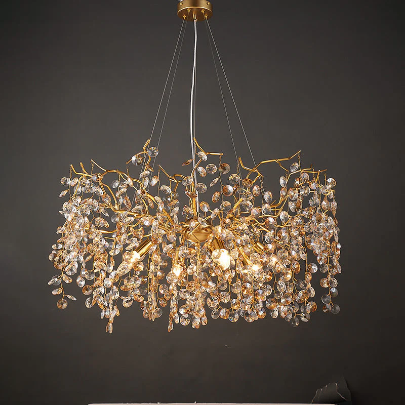 Modern Crystal Branch Chandelier for Foyer Entryway 31.5" D - Image 8