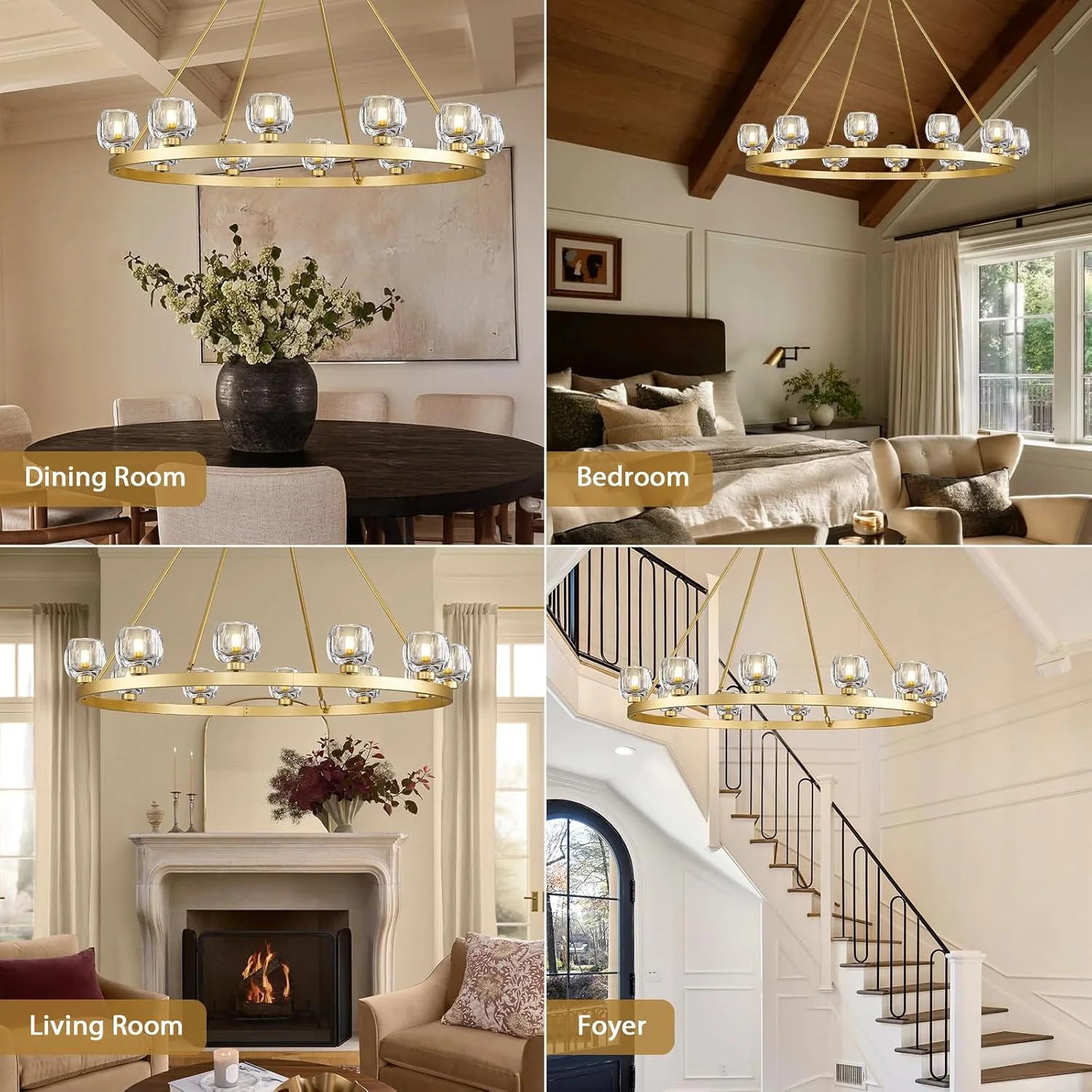 Modern Crystal Farmhouse Wagon Wheel Chandeliers for Dining Room - Image 21