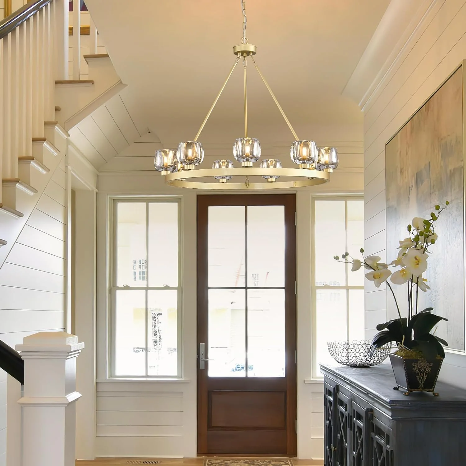 Modern Crystal Farmhouse Wagon Wheel Chandeliers for Dining Room - Image 31
