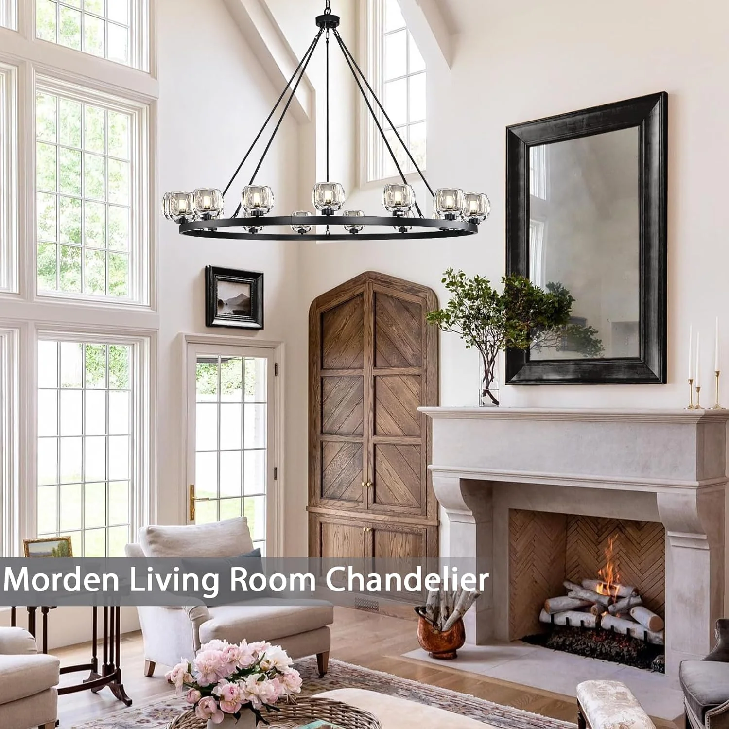 Modern Crystal Farmhouse Wagon Wheel Chandeliers for Dining Room - Image 37