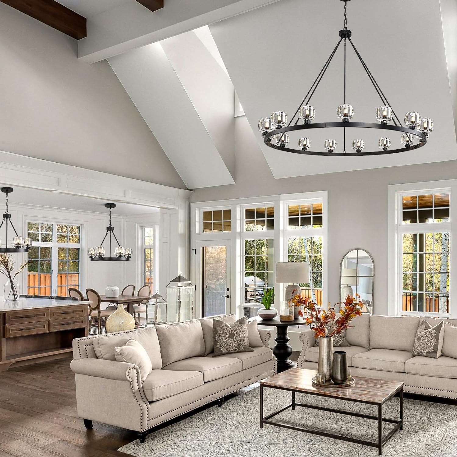 Modern Crystal Farmhouse Wagon Wheel Chandeliers for Dining Room - Image 42