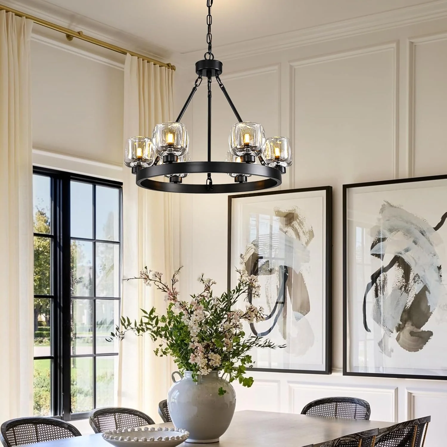 Modern Crystal Farmhouse Wagon Wheel Chandeliers for Dining Room - Image 49