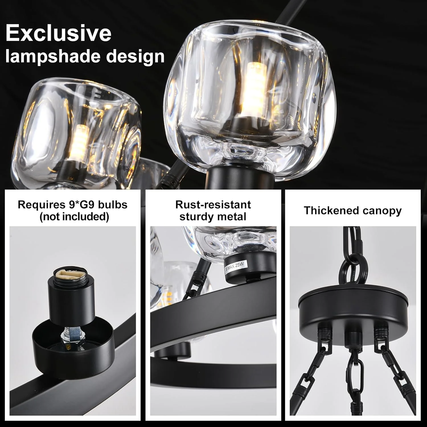 Modern Crystal Farmhouse Wagon Wheel Chandeliers for Dining Room - Image 5
