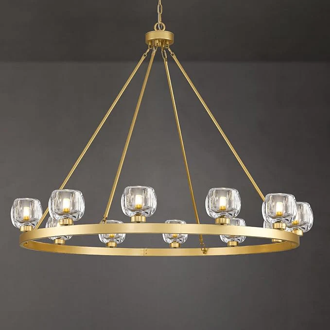 Modern Crystal Farmhouse Wagon Wheel Chandeliers for Dining Room - Image 59