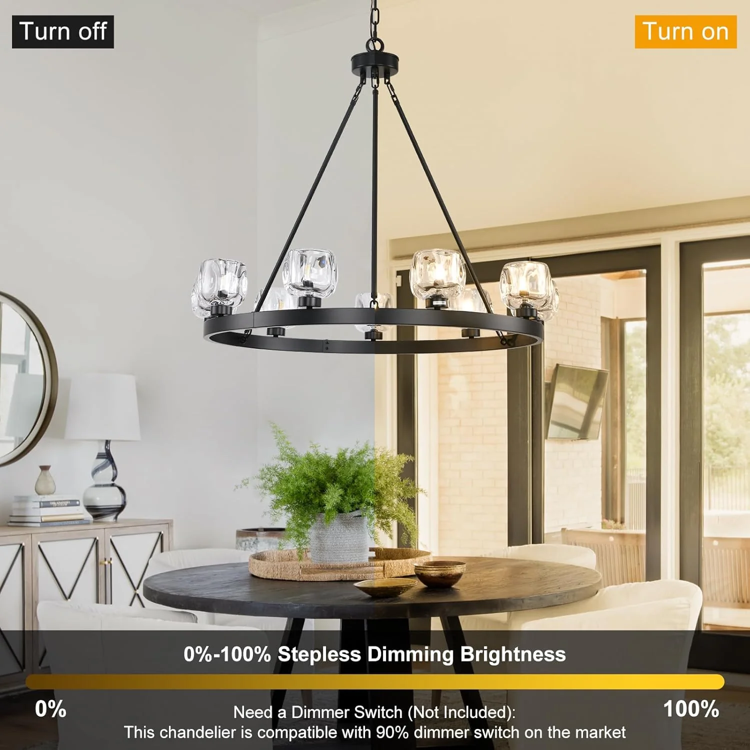Modern Crystal Farmhouse Wagon Wheel Chandeliers for Dining Room - Image 8