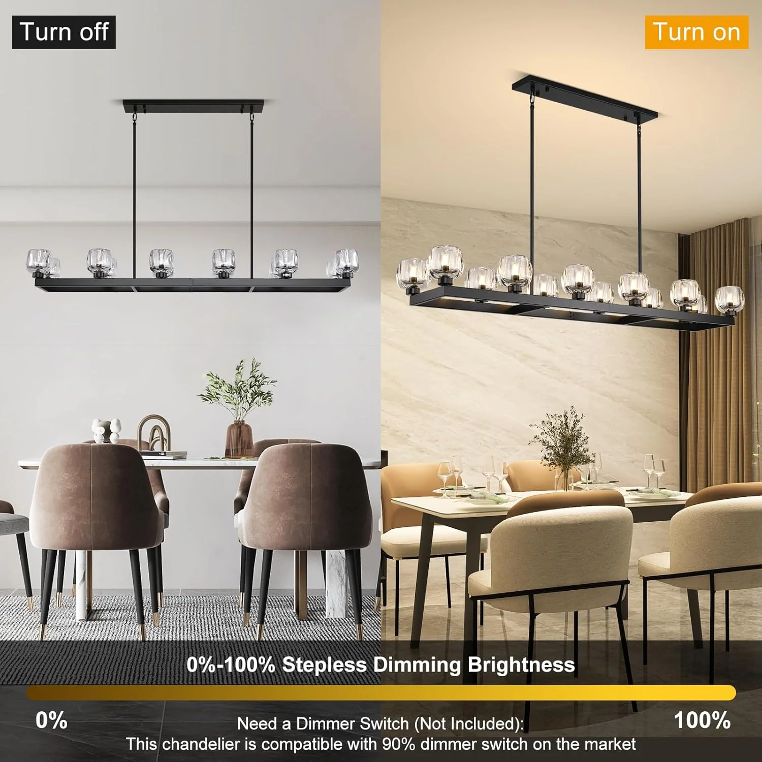 Modern Crystal Rectangle Wagon Wheel Chandeliers - Image 15
