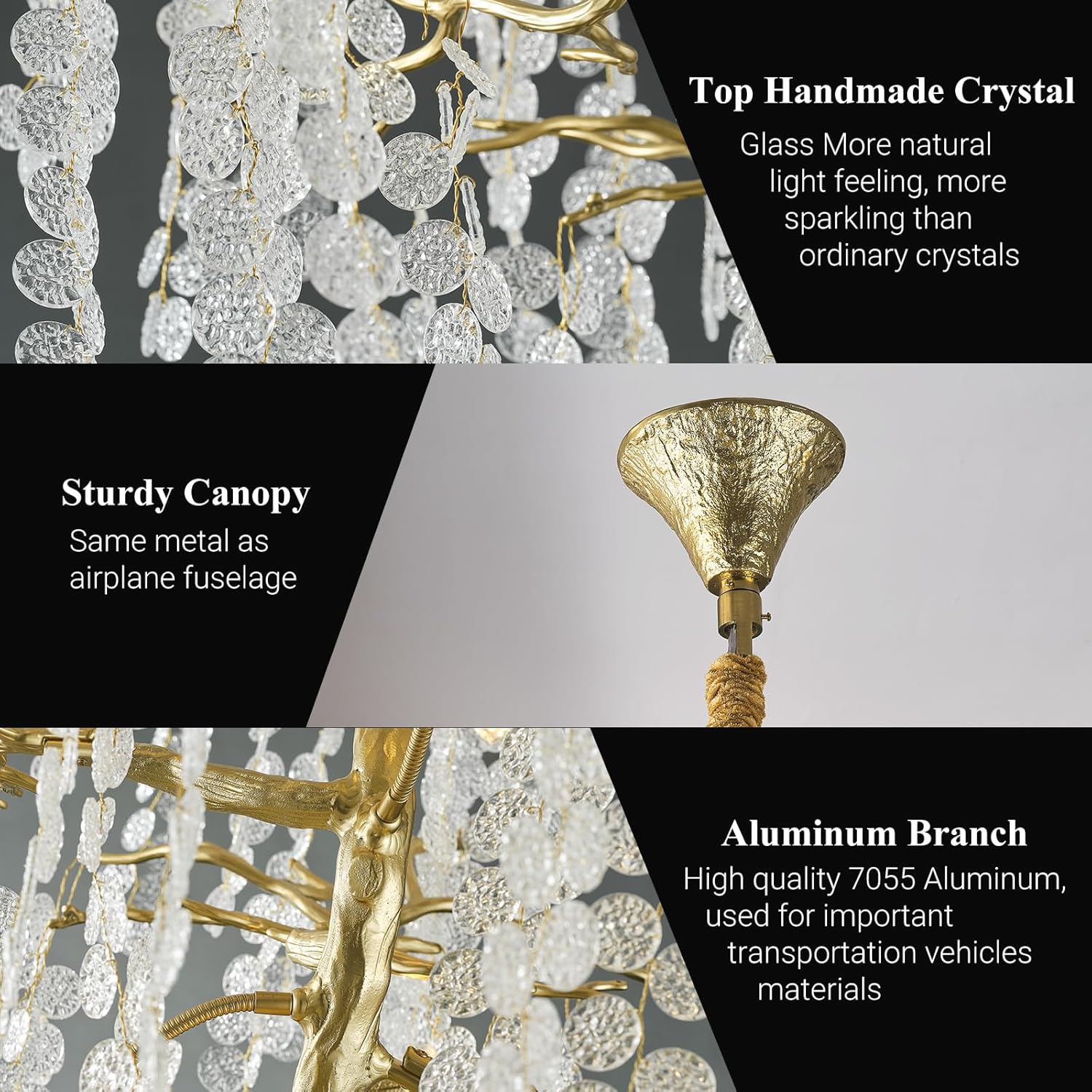 Modern Crystal Tree Branch Chandelier 134" - Image 4