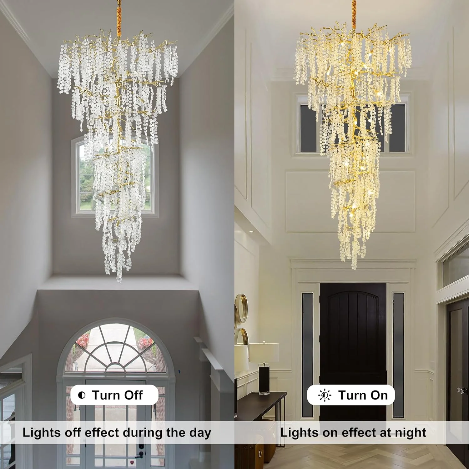 Modern Crystal Tree Branch Chandelier 134" - Image 6