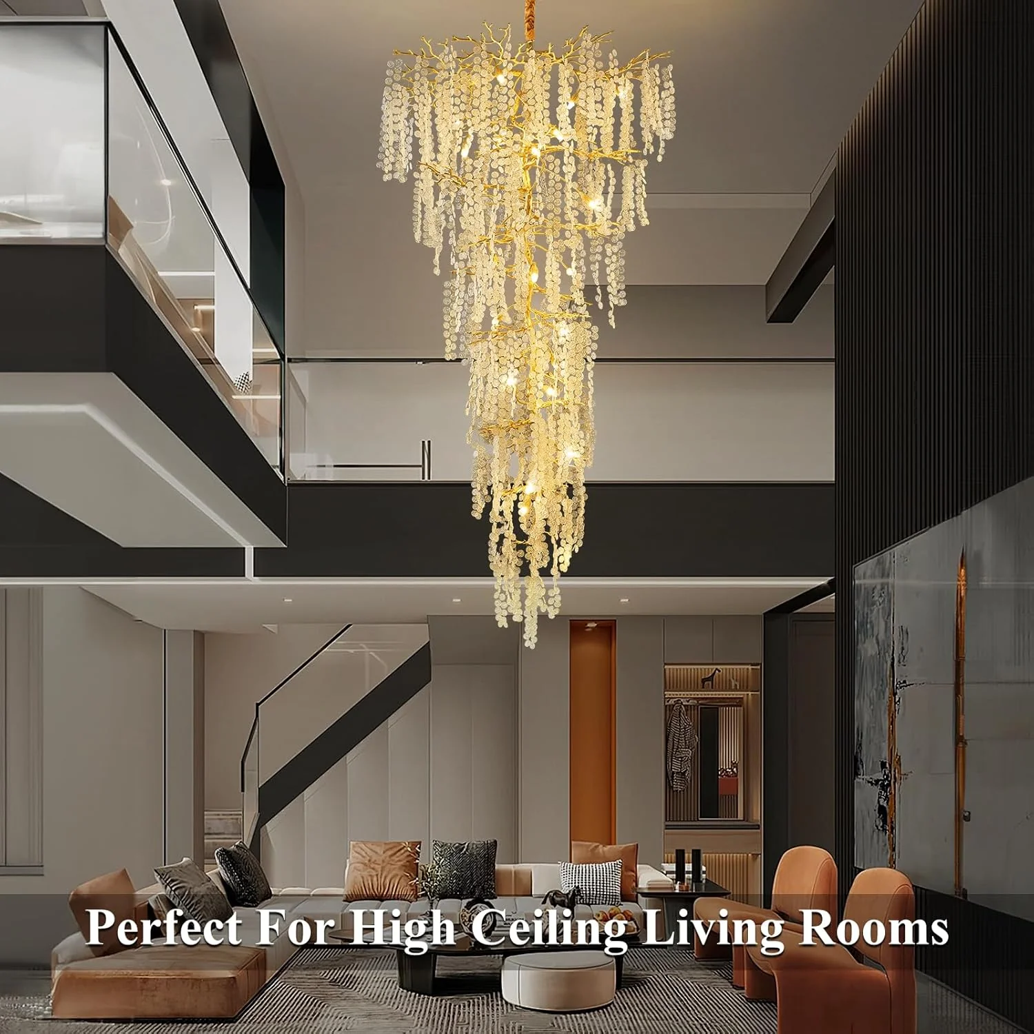 Modern Crystal Tree Branch Chandelier 134" - Image 7