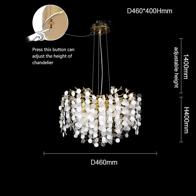 Modern Gold Blossom Crystal Round Branch Chandelier For Living Room - Image 5