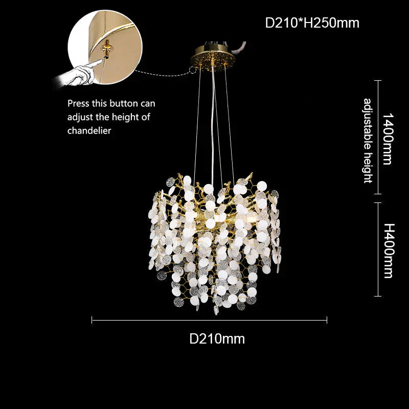 Modern Gold Blossom Crystal Round Branch Chandelier For Living Room - Image 7