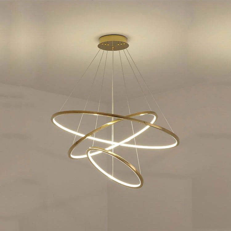 Modern Gold Multi Rings Chandelier - Image 2