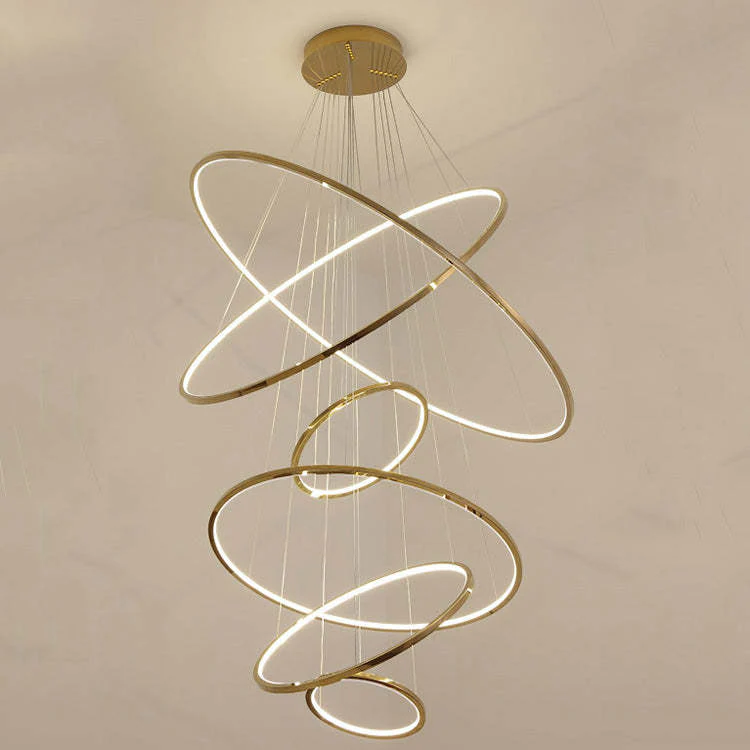Modern Gold Multi Rings Chandelier - Image 5