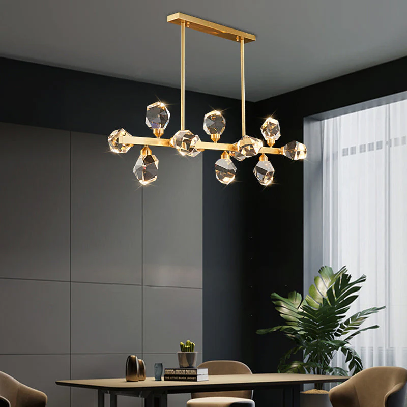 Eve Ice Water Chestnut Linear Chandelier - Image 4