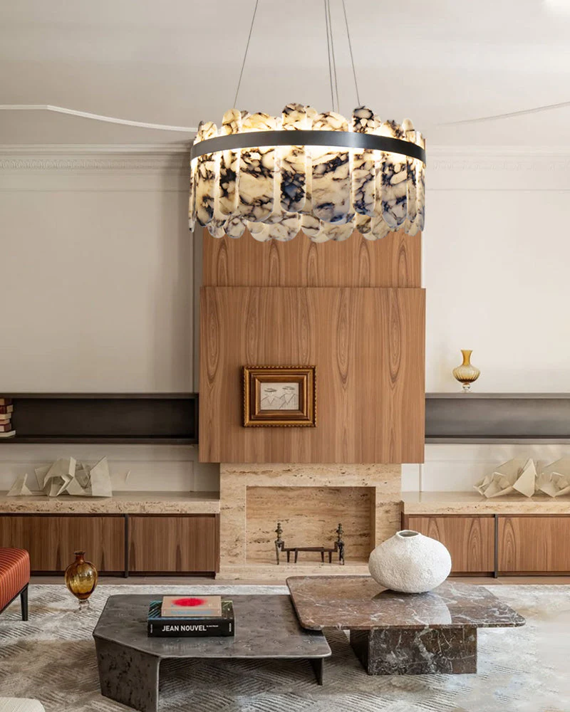 Modern LED Marble Round Chandelier 24" 32" - Image 11