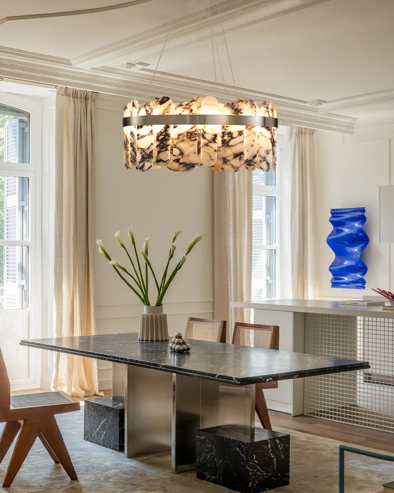 Modern LED Marble Round Chandelier 24" 32" - Image 8