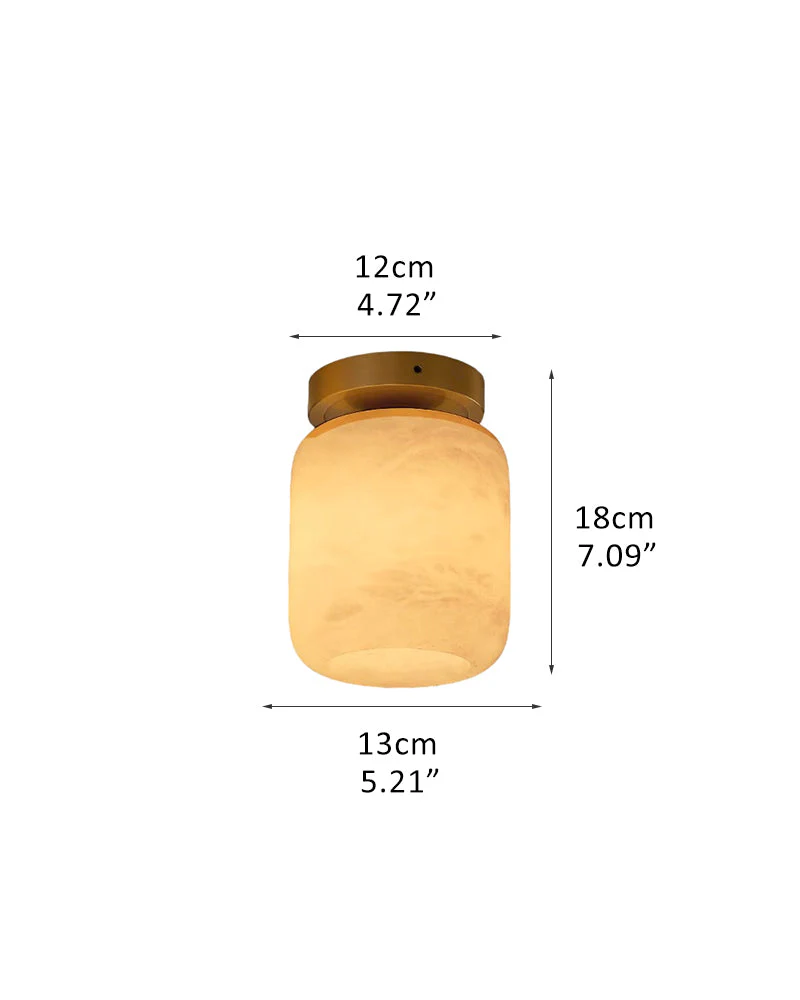 Modern Light Luxury Marble Round Ball Square Copper 1-Light Semi-Flush Mount Ceiling Light - Image 19