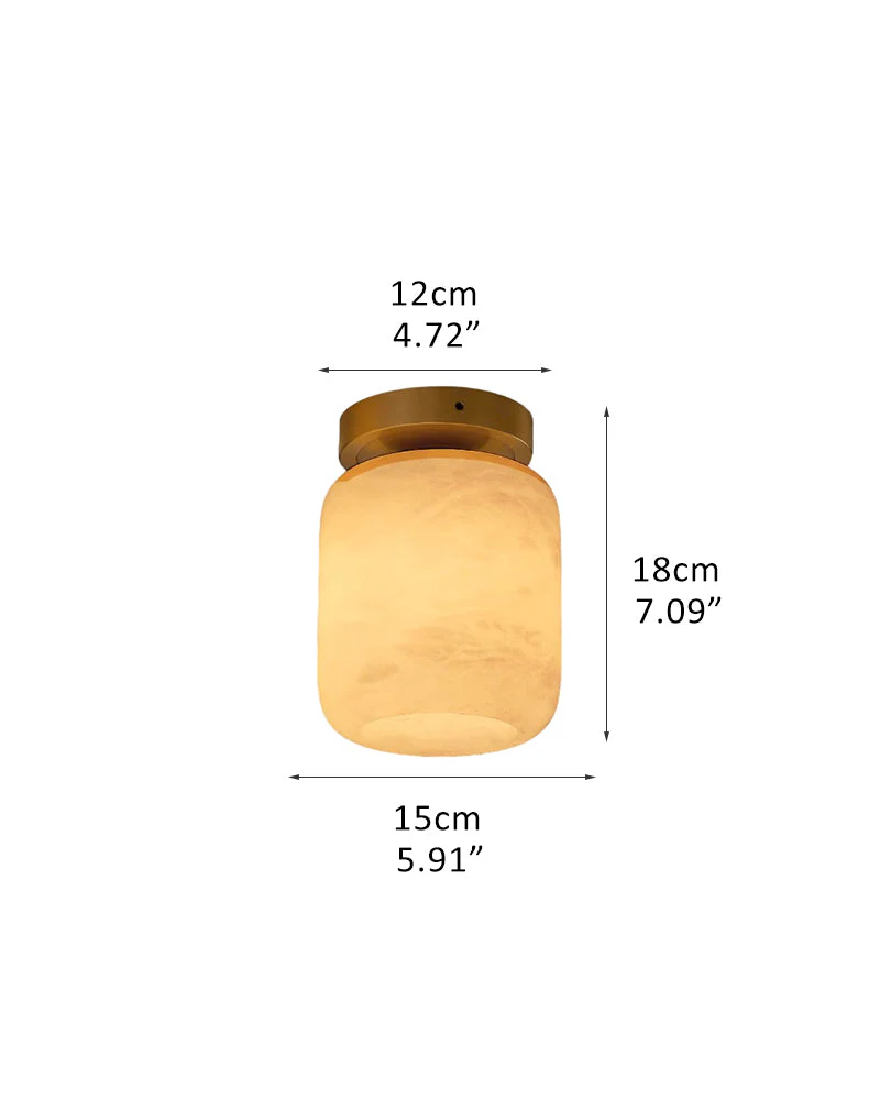 Modern Light Luxury Marble Round Ball Square Copper 1-Light Semi-Flush Mount Ceiling Light - Image 20