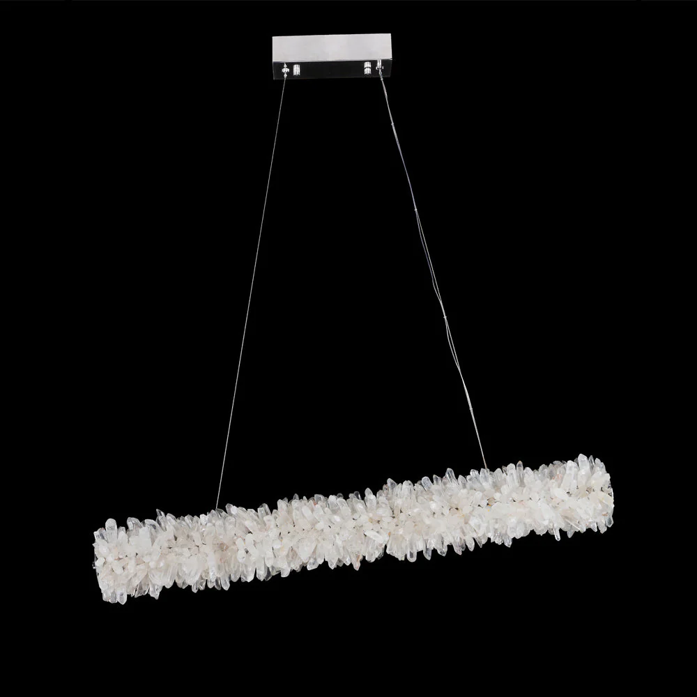 Modern Linear Geode Quartz Crystal Pendant Light - Image 4