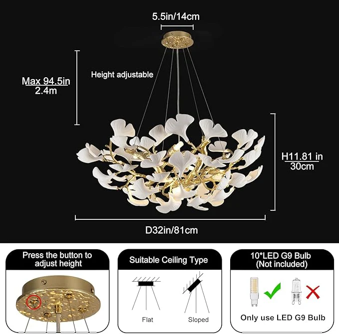 Ginkgo Round Chandelier 32'' - Image 9