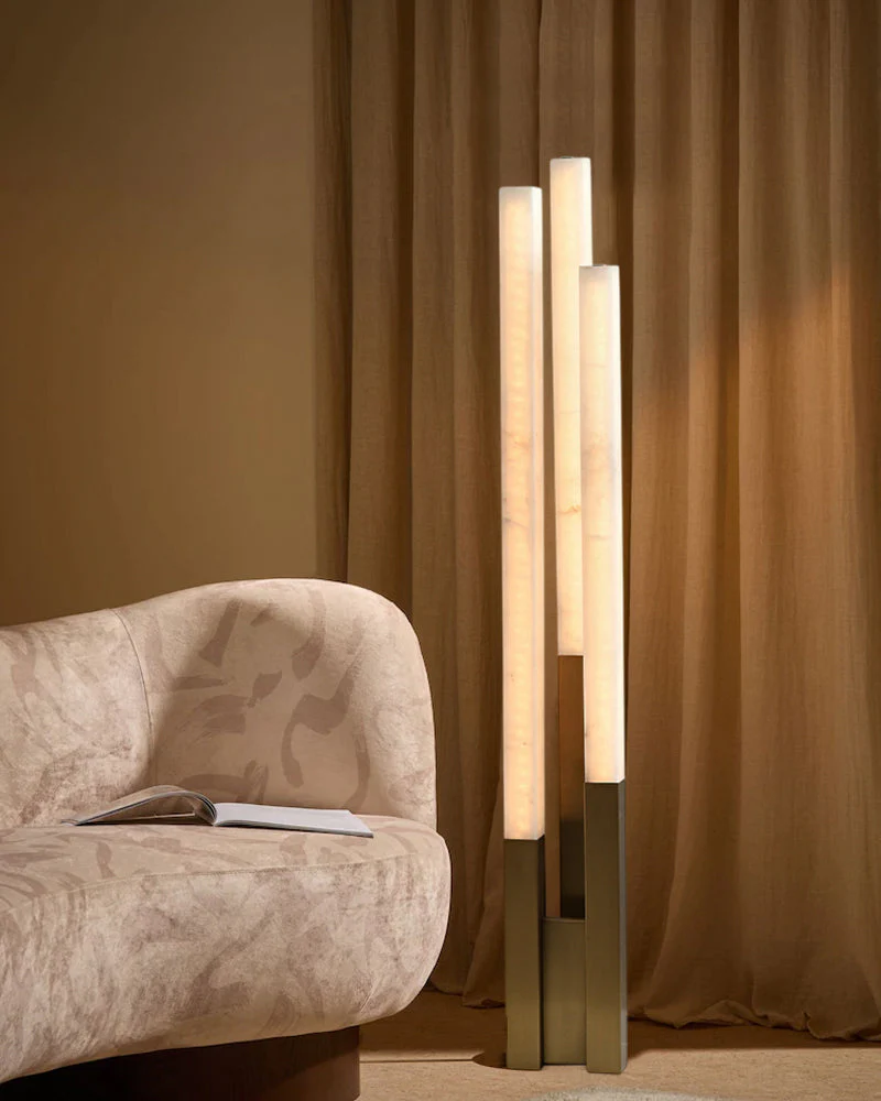 Modern Soft Glow LED Alabaster High Standing Floor Lamp - Image 3