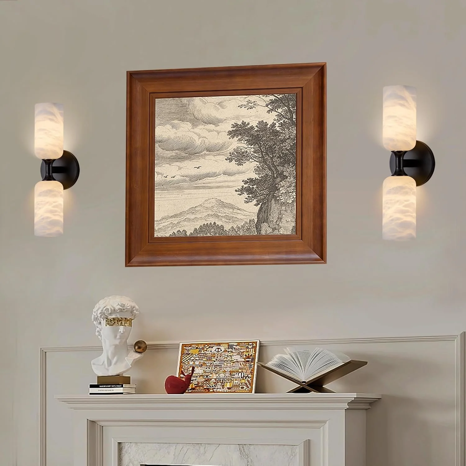 Monty Alabaster Linear Wall Sconce-Black - Image 6