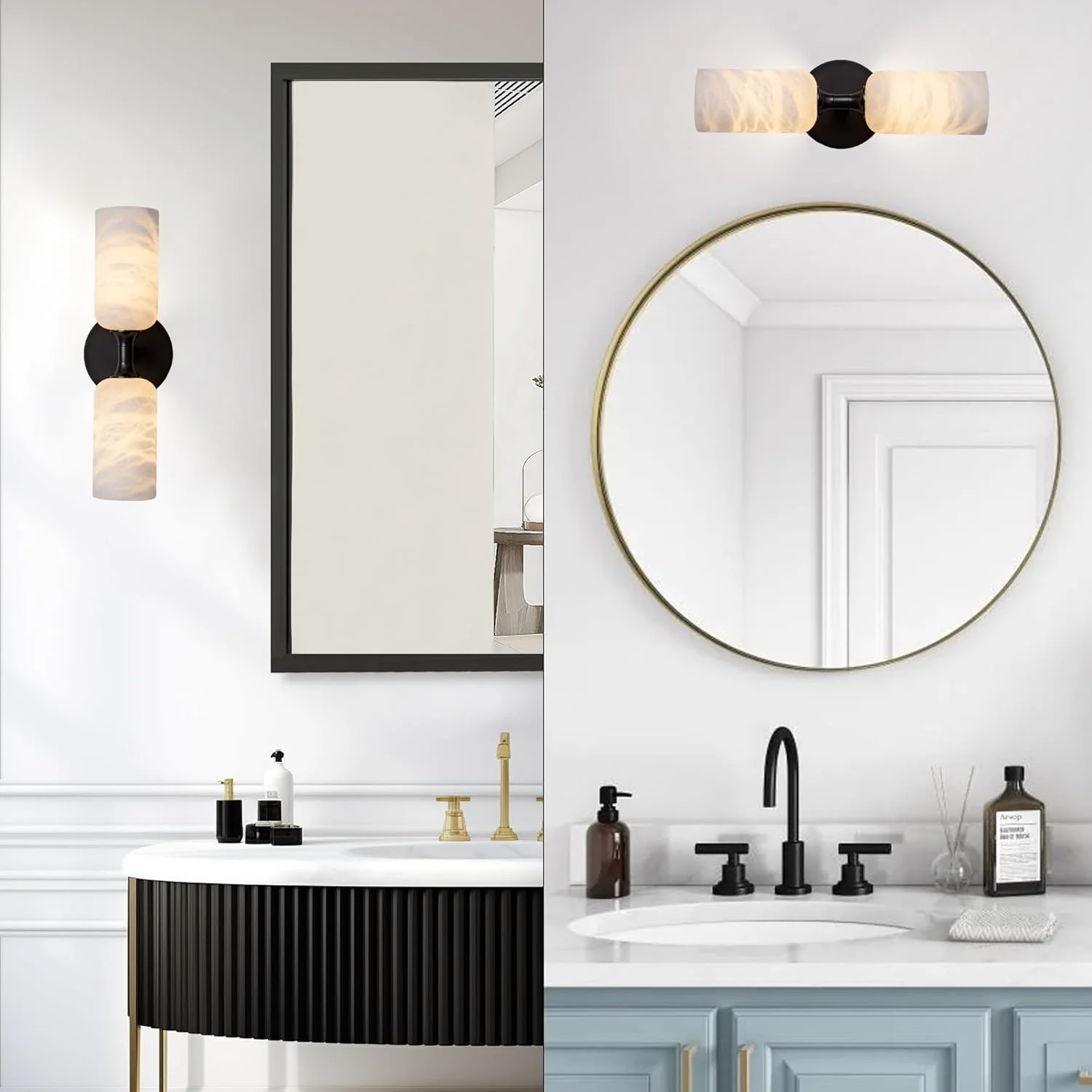 Monty Alabaster Linear Wall Sconce-Black - Image 7