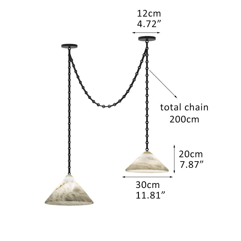 Multi-Head Matte White Alabaster Cone Hanging Kitchen Pendant Light - Image 14