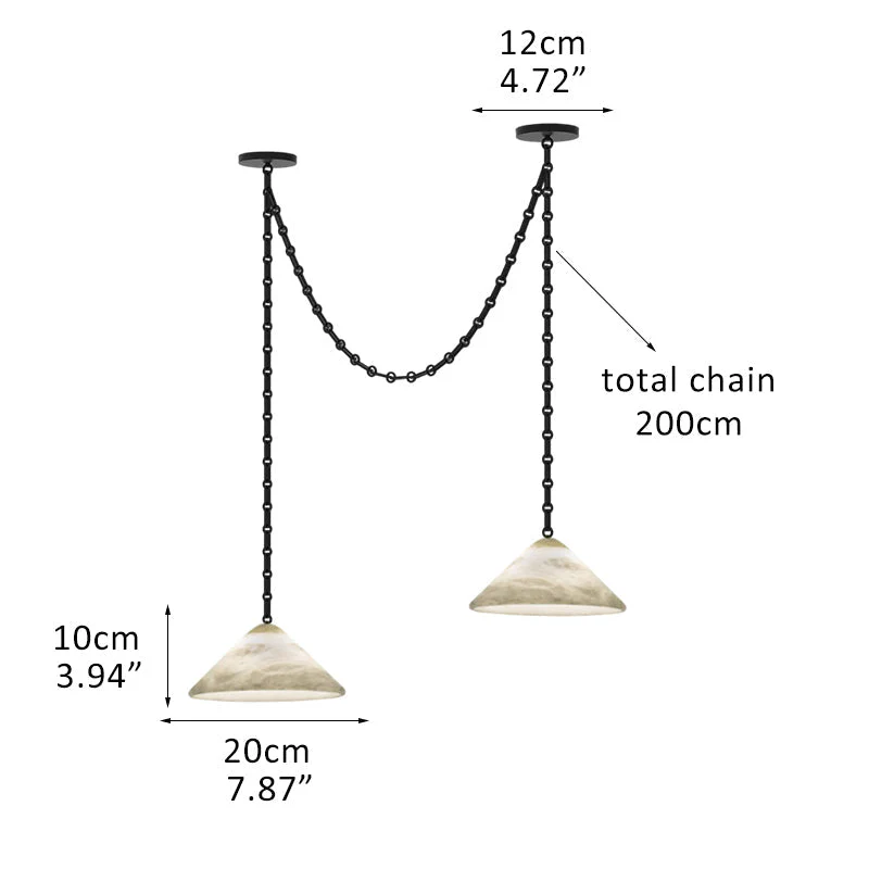 Multi-Head Matte White Alabaster Cone Hanging Kitchen Pendant Light - Image 23