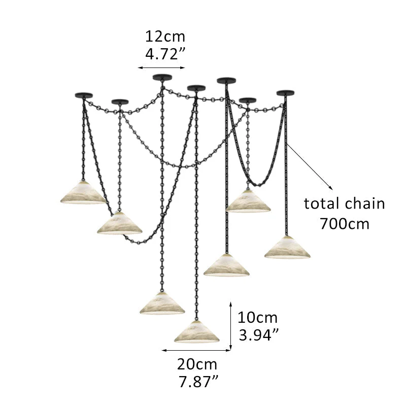 Multi-Head Matte White Alabaster Cone Hanging Kitchen Pendant Light - Image 27