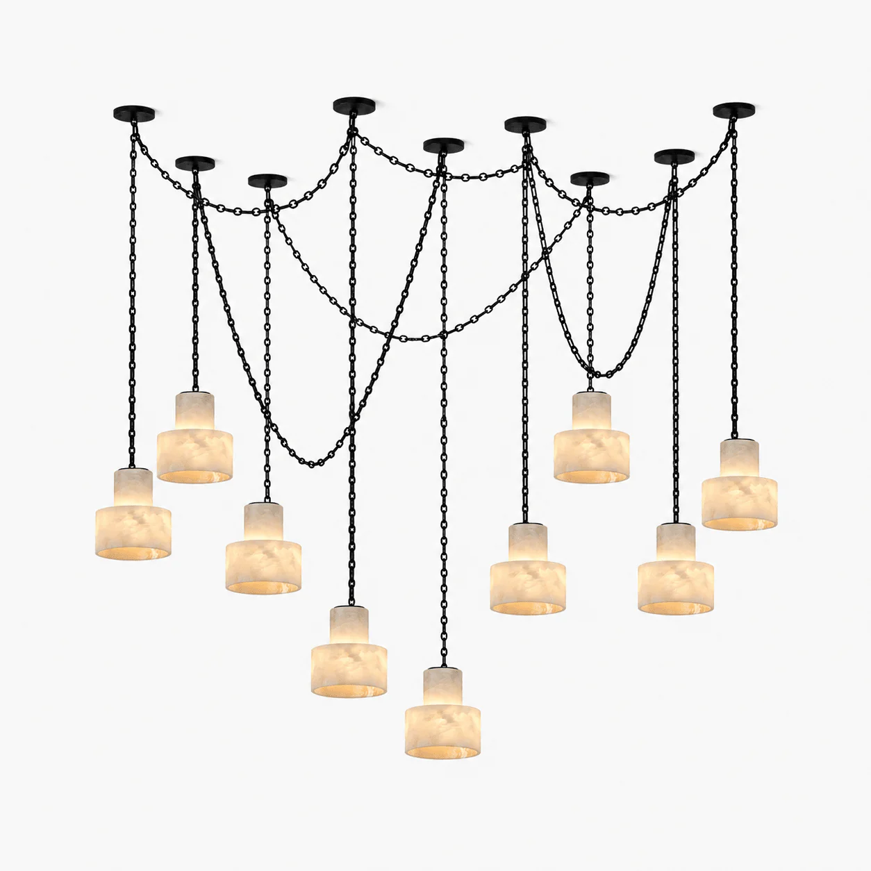 Multi-Tier Chain Drum Pendant Lamp - Image 2