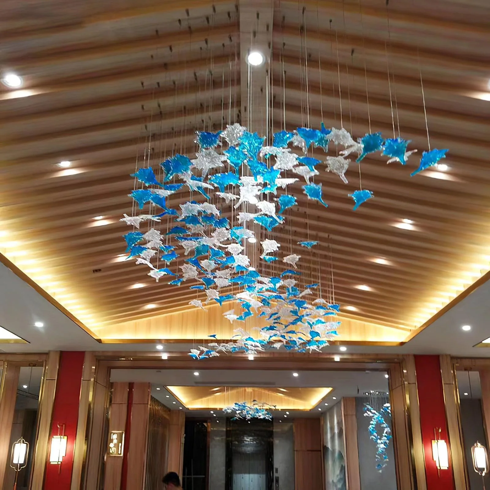 Multicolor Crystal Maple Leaf Chandelier - Image 28