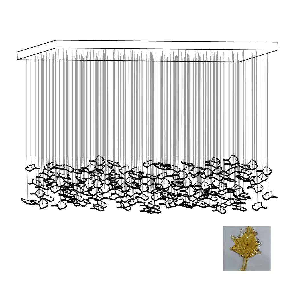 Multicolor Crystal Maple Leaf Chandelier - Image 33