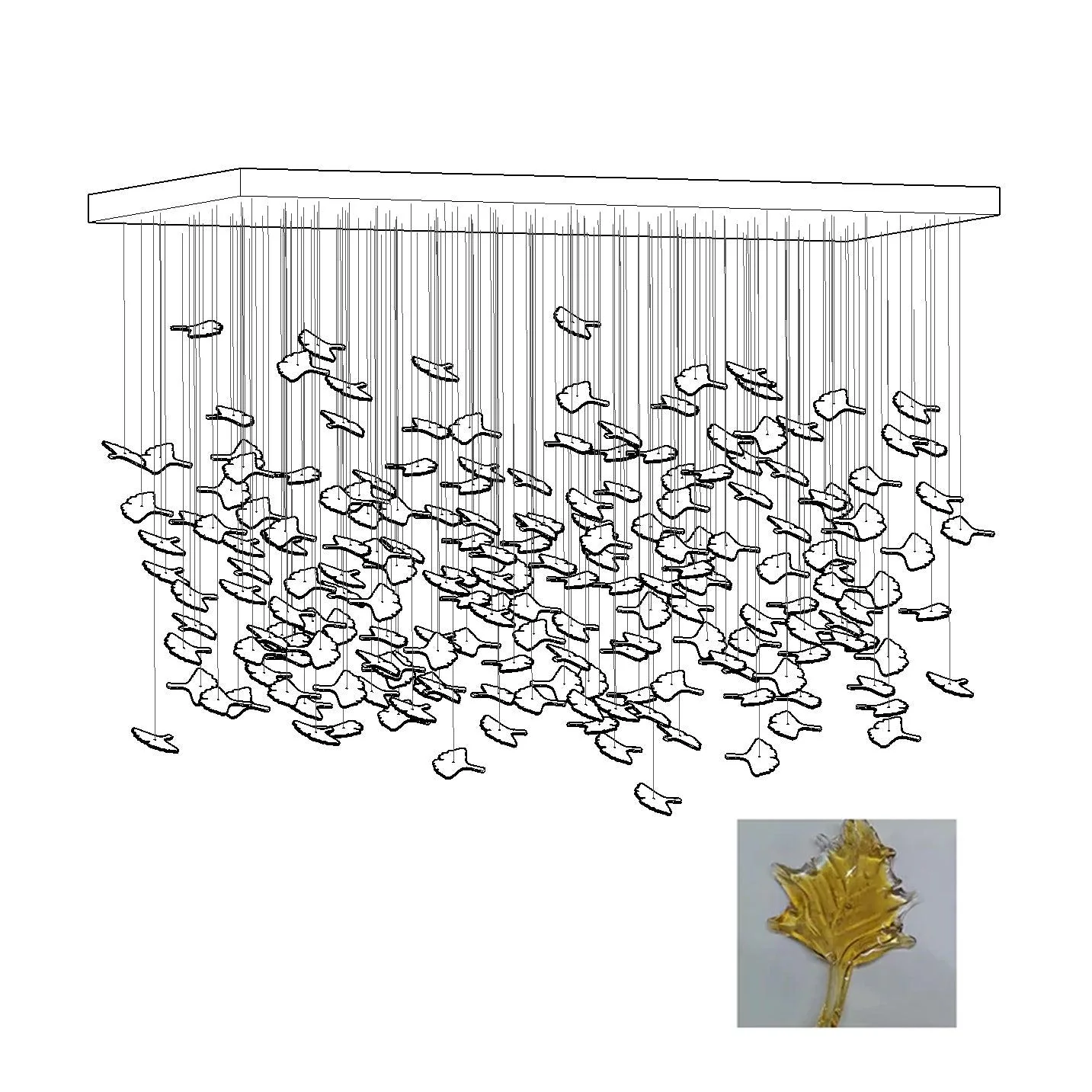Multicolor Crystal Maple Leaf Chandelier - Image 37