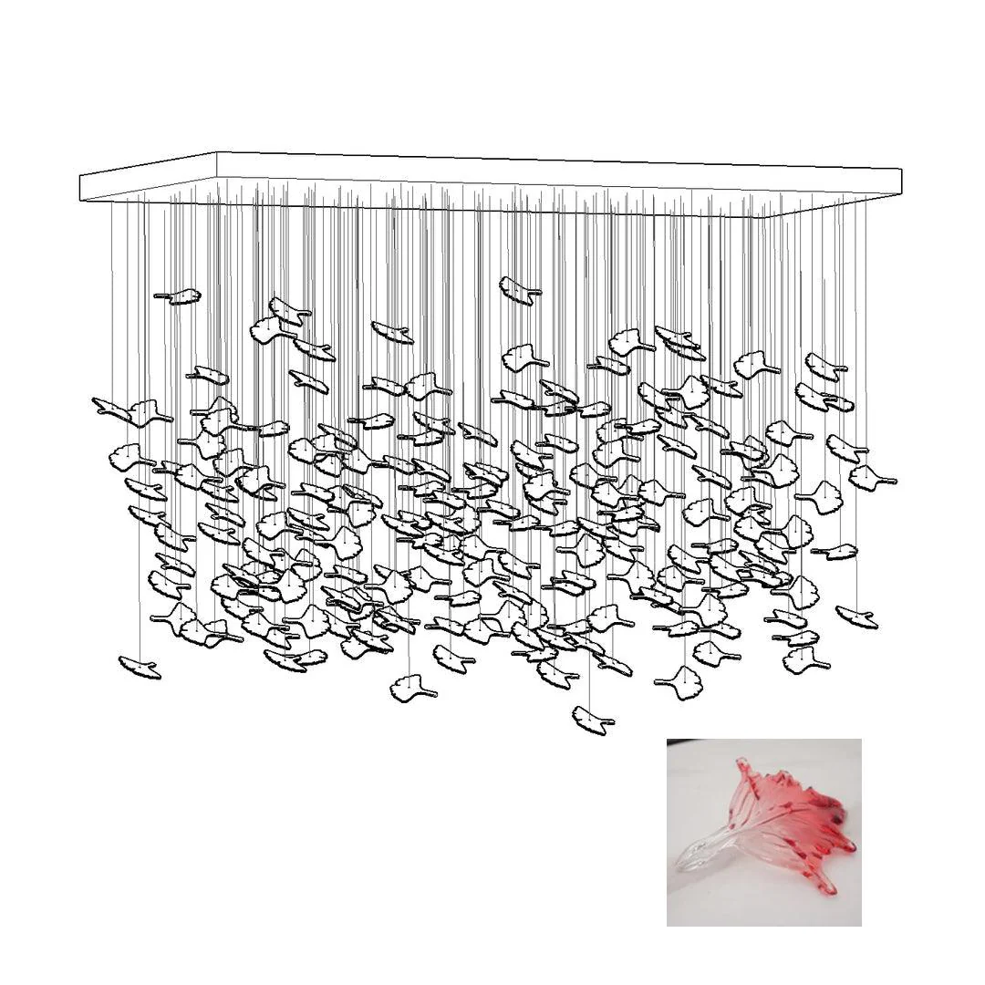 Multicolor Crystal Maple Leaf Chandelier - Image 38