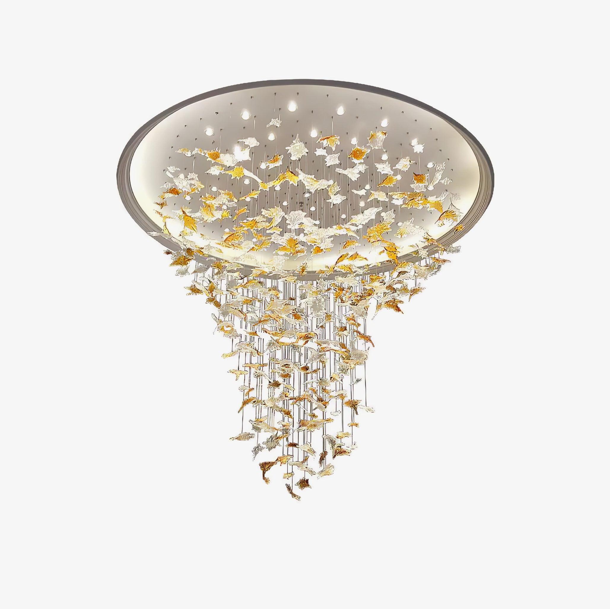 Multicolor Crystal Maple Leaf Chandelier - Image 44