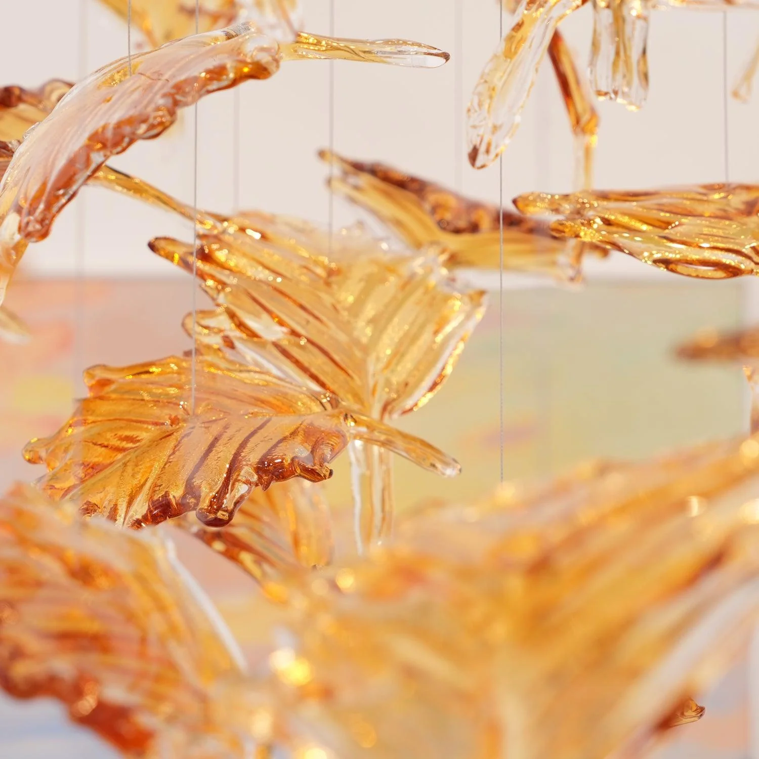 Multicolor Crystal Maple Leaf Chandelier - Image 55
