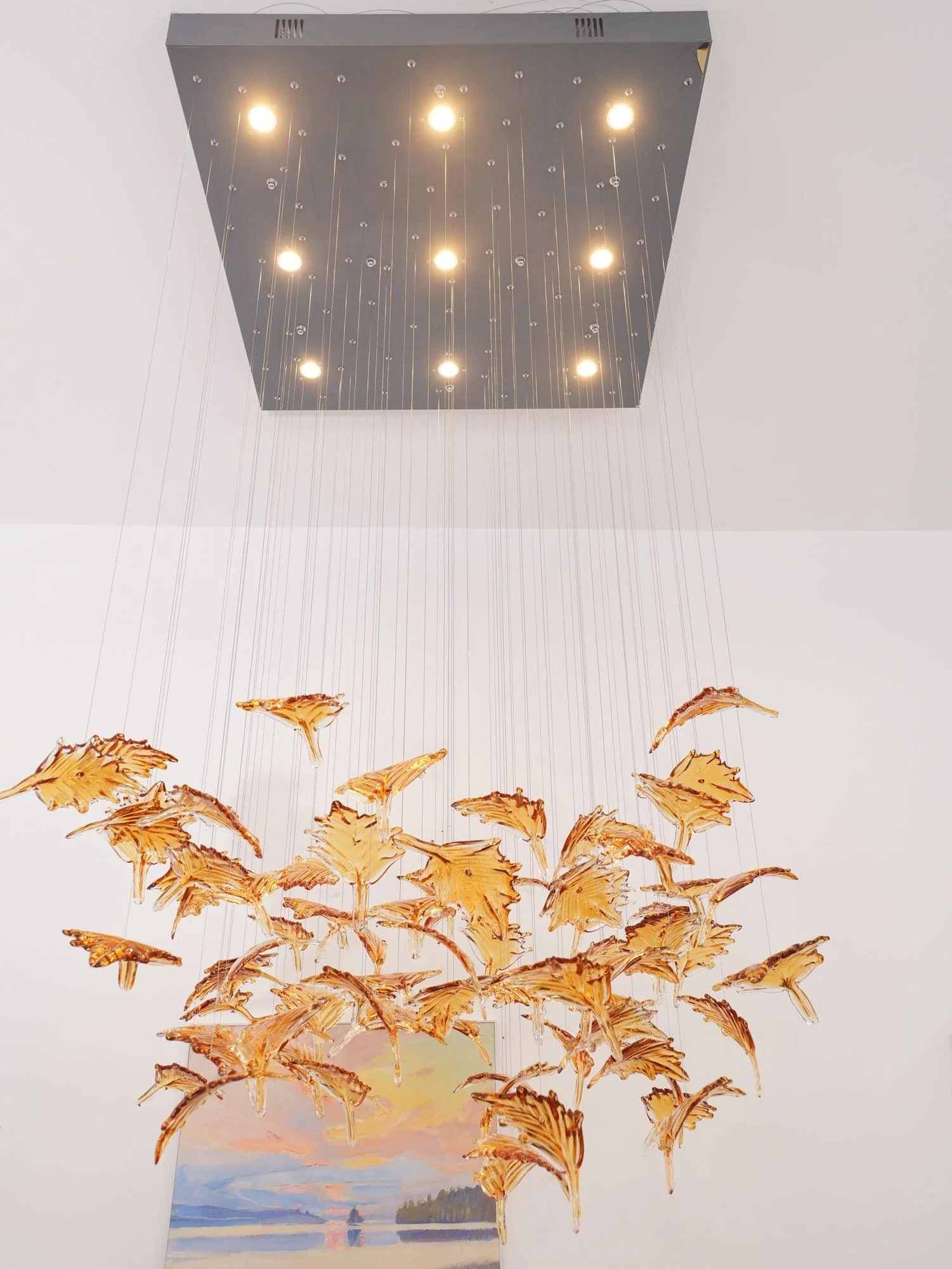 Multicolor Crystal Maple Leaf Chandelier - Image 56