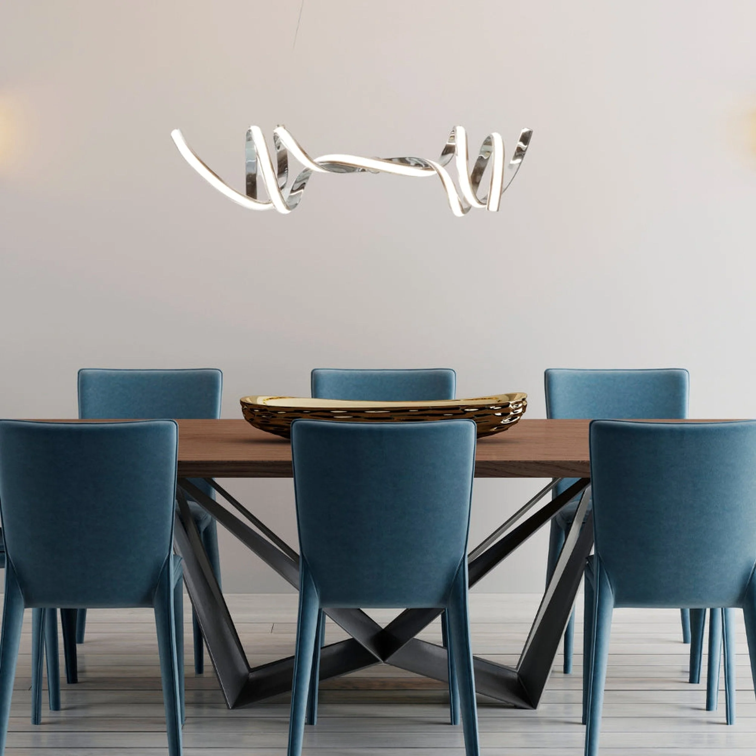 Munich LED Horizontal Chandelier // Chrome - Image 3